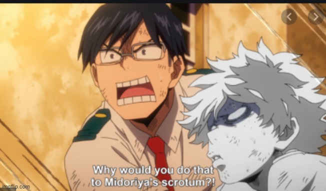 a very cursed screenshot of a mha episode - Imgflip