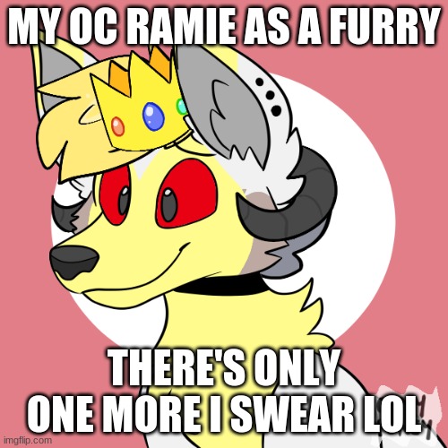 she cute | MY OC RAMIE AS A FURRY; THERE'S ONLY ONE MORE I SWEAR LOL | made w/ Imgflip meme maker