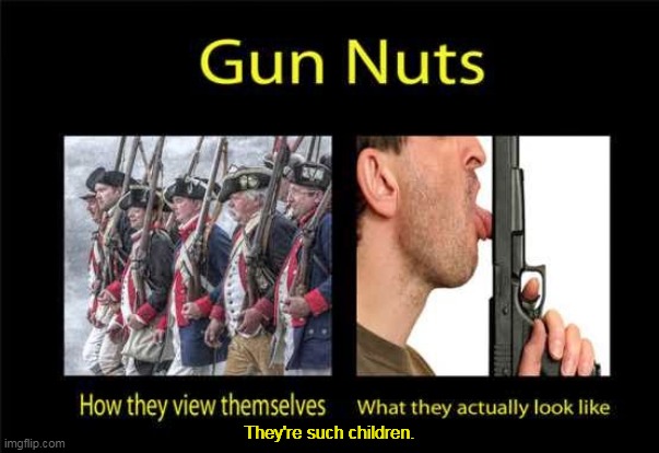Grow up. | They're such children. | image tagged in gun nuts,infant | made w/ Imgflip meme maker