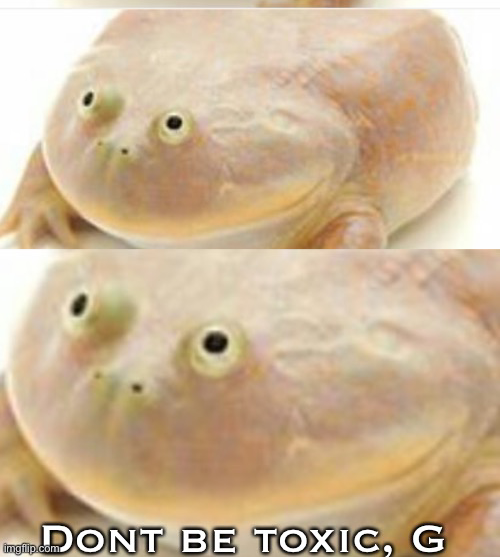 Dont be toxic G Blank Meme Template