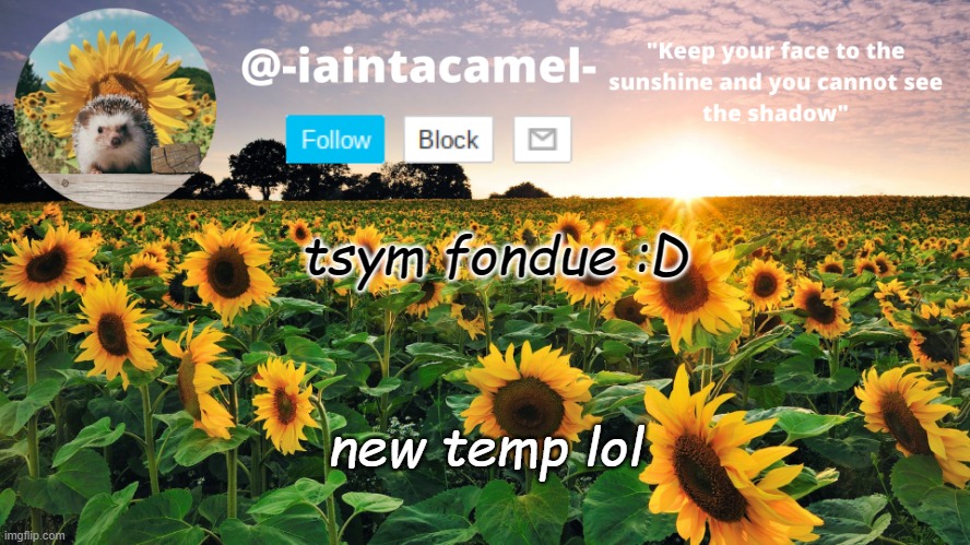 -iaintacamel- template operation sunshine | tsym fondue :D; new temp lol | image tagged in -iaintacamel- template operation sunshine | made w/ Imgflip meme maker