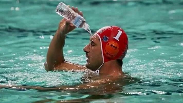 Water Bottle in Pool Blank Meme Template