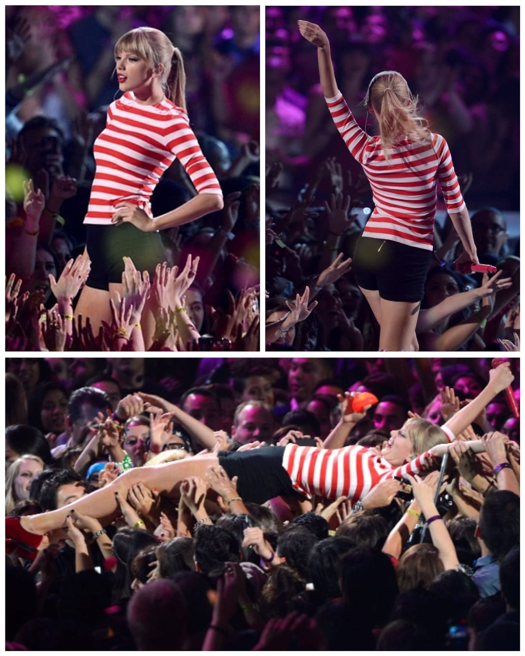 Taylor Swift crowdsurfing Blank Meme Template