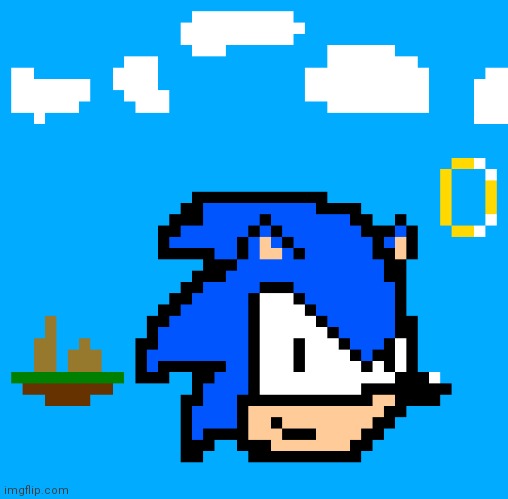 Made some 8 bit Sonic art | image tagged in xd | made w/ Imgflip meme maker