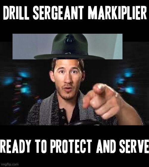 Drill Sergeant Markiplier ready to protect and serve | image tagged in markiplier pointing,dank memes,drill sergeant,memes,markiplier | made w/ Imgflip meme maker