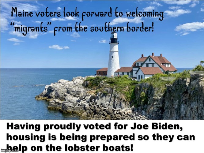 Maine Excited About "Migrants" | image tagged in maine,migrants,liberals,illegal aliens,joe biden,southern border crisis | made w/ Imgflip meme maker