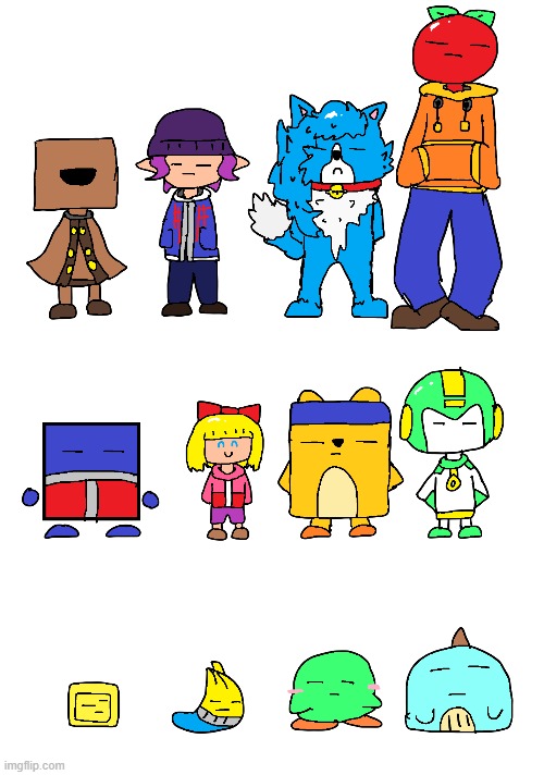 Sizes of people in msmg -w- | image tagged in drawings | made w/ Imgflip meme maker