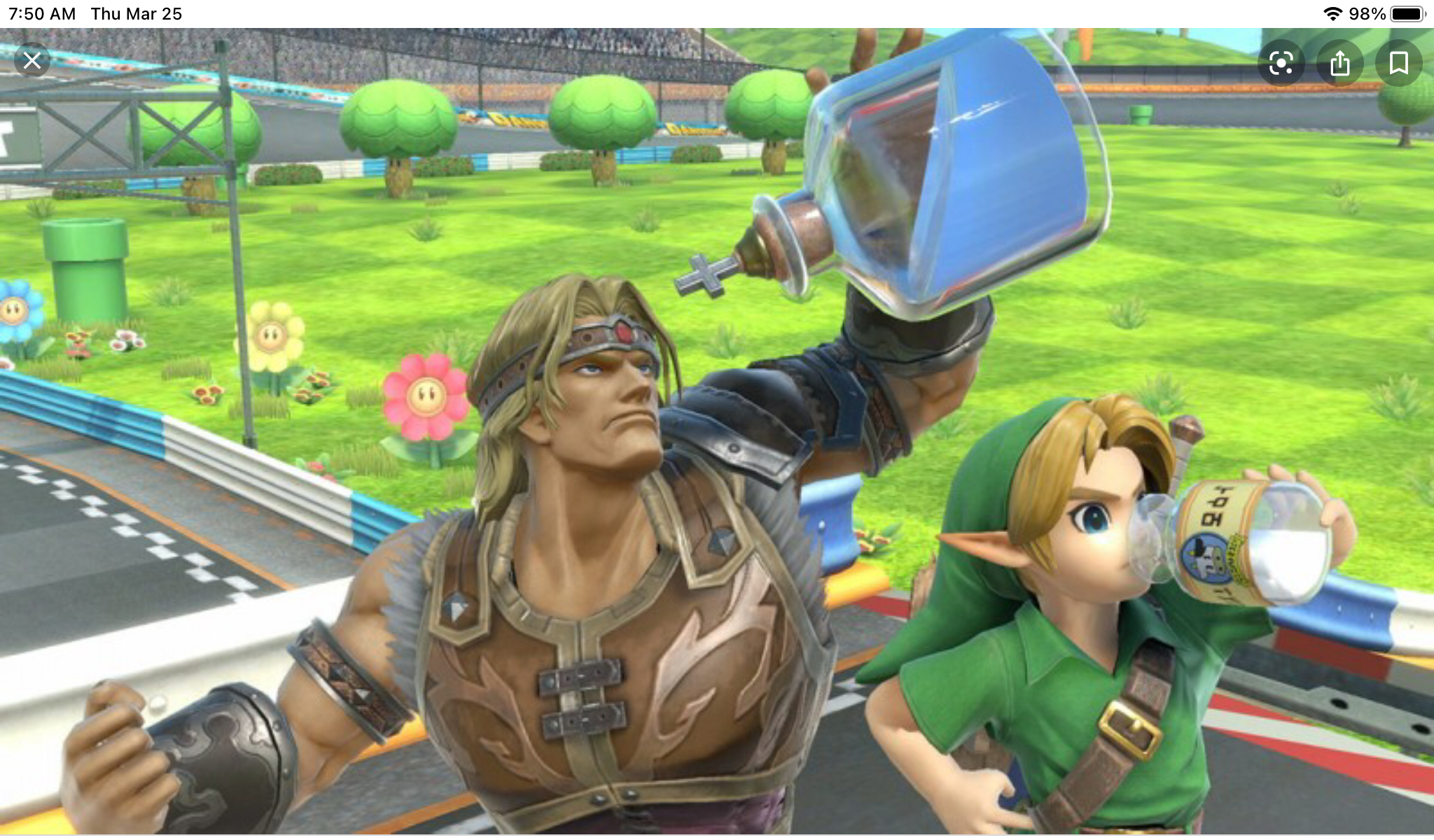 Link and simon drinking Blank Meme Template