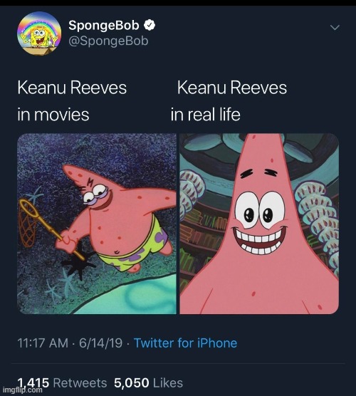 Keanu Reeves | image tagged in movies,vs,in real life | made w/ Imgflip meme maker
