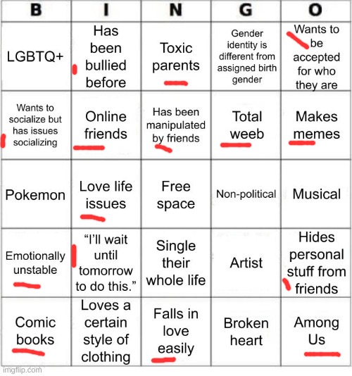 iz sweepy U-U | image tagged in jer-sama's bingo | made w/ Imgflip meme maker