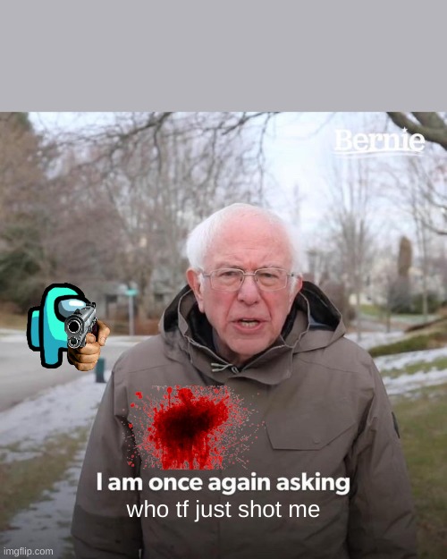 Bernie I Am Once Again Asking For Your Support | who tf just shot me | image tagged in memes,bernie i am once again asking for your support | made w/ Imgflip meme maker