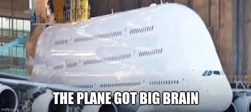 Big Brain Plane | THE PLANE GOT BIG BRAIN | image tagged in big brain,plane,funny | made w/ Imgflip meme maker