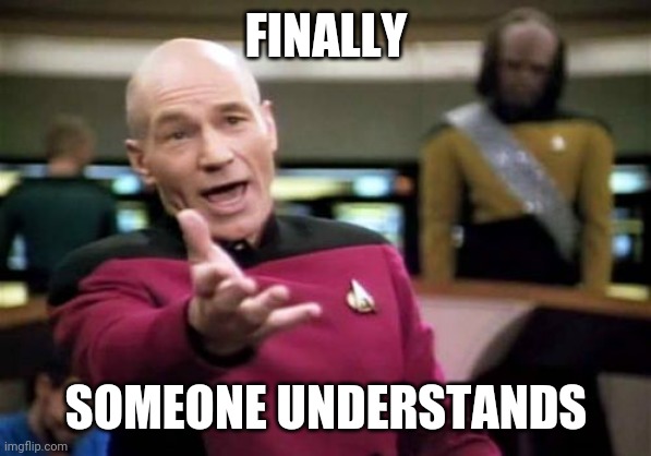 Picard Wtf Meme | FINALLY SOMEONE UNDERSTANDS | image tagged in memes,picard wtf | made w/ Imgflip meme maker