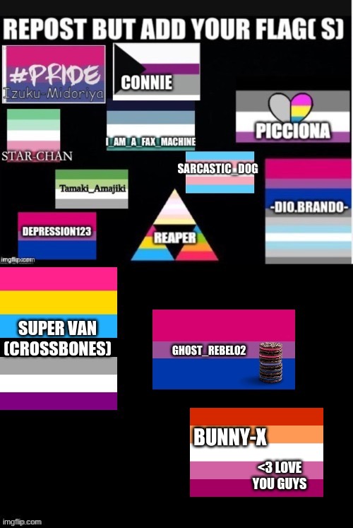 <3 | BUNNY-X; <3 LOVE YOU GUYS | image tagged in lgbtq | made w/ Imgflip meme maker