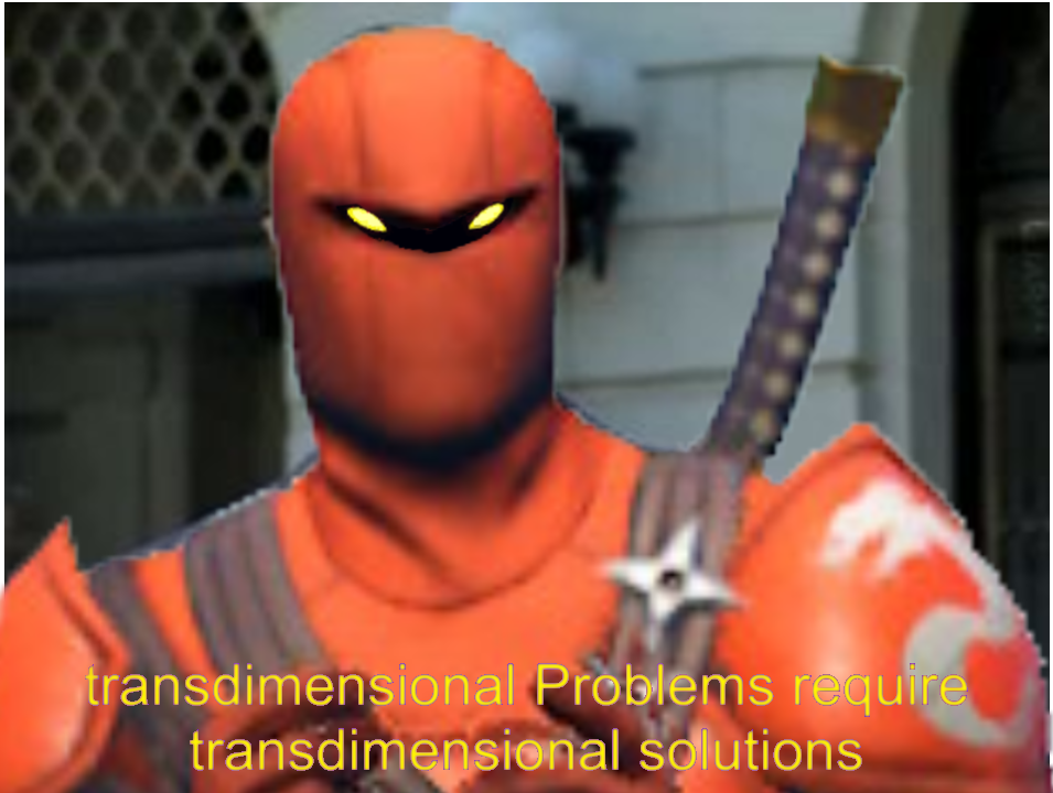 Transdimensional problems require transdimensional solutions Blank Meme Template