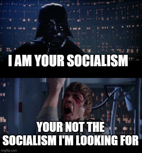 Star Wars No | I AM YOUR SOCIALISM; YOUR NOT THE SOCIALISM I'M LOOKING FOR | image tagged in memes,star wars no | made w/ Imgflip meme maker