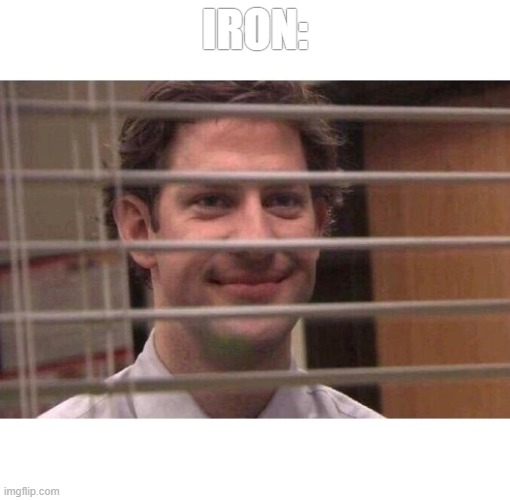 Jim Office Blinds | IRON: | image tagged in jim office blinds | made w/ Imgflip meme maker