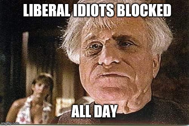 All Day! | LIBERAL IDIOTS BLOCKED ALL DAY | image tagged in all day | made w/ Imgflip meme maker