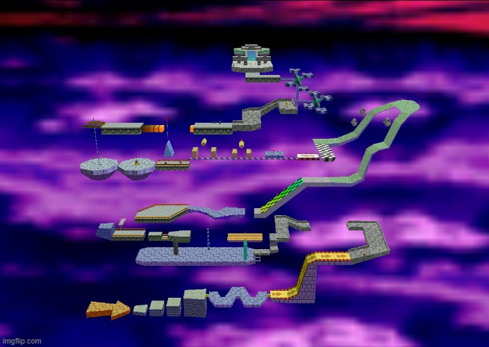 bowser in the dark world map from sm64 | made w/ Imgflip meme maker