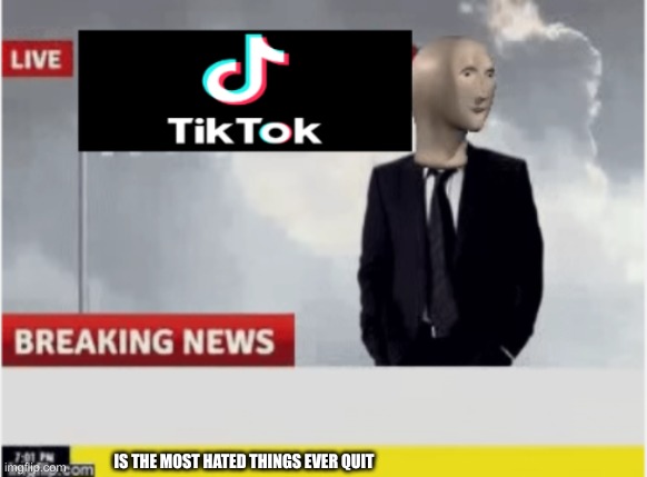 Tiktok news | IS THE MOST HATED THINGS EVER QUIT | image tagged in tiktok news | made w/ Imgflip meme maker