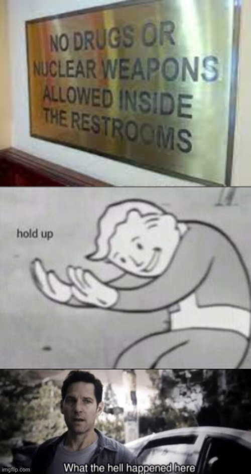 What one earth happened there | image tagged in fallout hold up,what the hell happened here | made w/ Imgflip meme maker