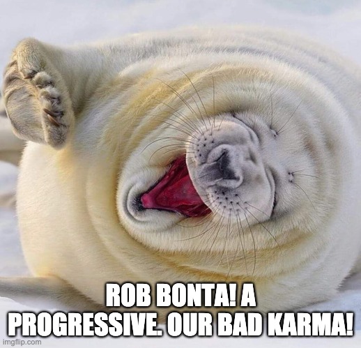 California | ROB BONTA! A PROGRESSIVE. OUR BAD KARMA! | image tagged in bad lead,bad luck,bad choices | made w/ Imgflip meme maker