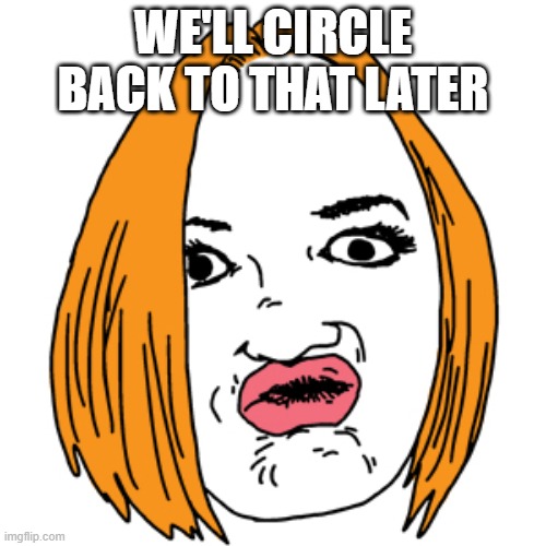 circle back | WE'LL CIRCLE BACK TO THAT LATER | image tagged in circle back | made w/ Imgflip meme maker