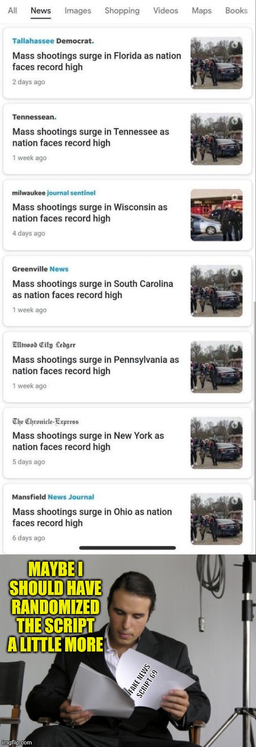 The Lazy Leftists Commies could try a little harder with the Propaganda | MAYBE I SHOULD HAVE RANDOMIZED THE SCRIPT A LITTLE MORE; FAKE NEWS SCRIPT 69 | image tagged in here s the script,propaganda,leftist,communist,traitors,election fraud | made w/ Imgflip meme maker