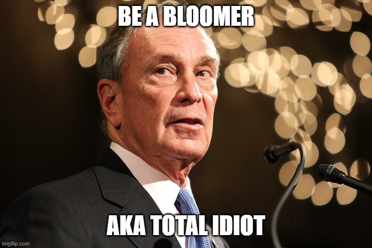 Michael Bloomberg | BE A BLOOMER AKA TOTAL IDIOT | image tagged in michael bloomberg | made w/ Imgflip meme maker