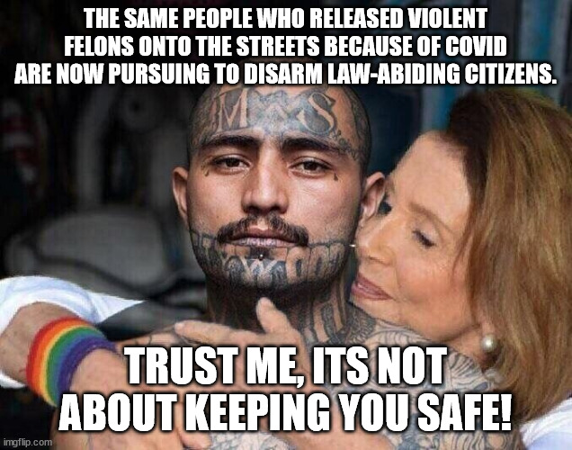 Disarming law abiding american citizens | THE SAME PEOPLE WHO RELEASED VIOLENT FELONS ONTO THE STREETS BECAUSE OF COVID ARE NOW PURSUING TO DISARM LAW-ABIDING CITIZENS. TRUST ME, ITS NOT ABOUT KEEPING YOU SAFE! | image tagged in 2a,2nd amendment,gun control,disarm citizens,constitution | made w/ Imgflip meme maker