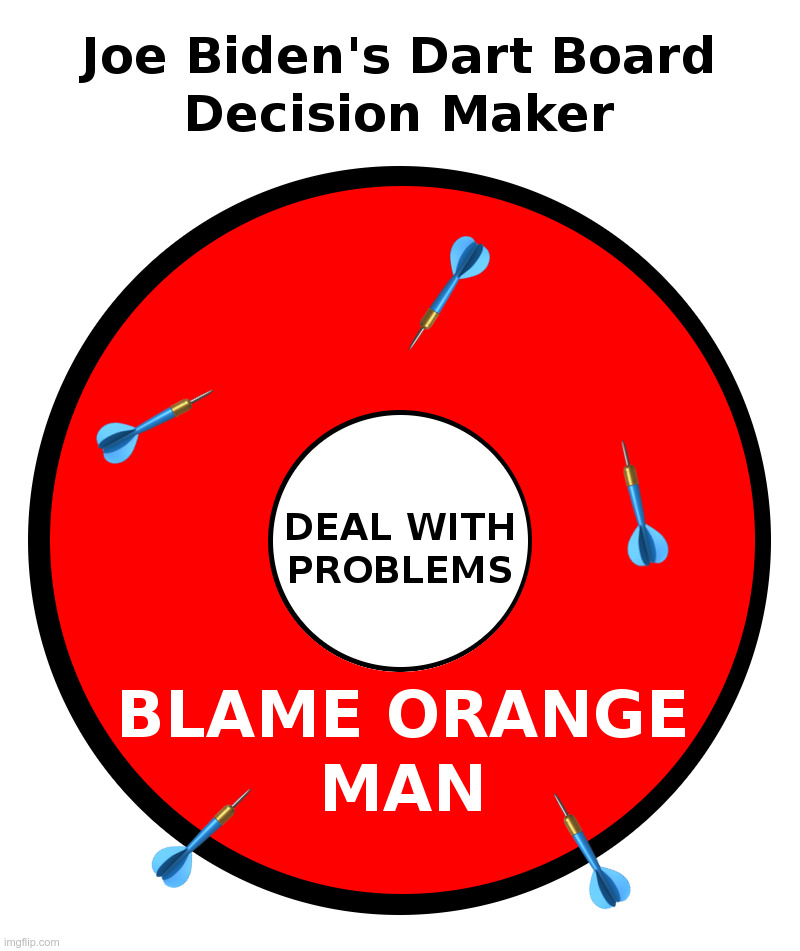 Joe Biden's Dart Board Decision Maker | image tagged in joe biden,dementia,stairs,decision,darts,orange man | made w/ Imgflip meme maker