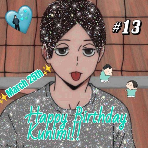 I made this all by myself with pics art :D | image tagged in happy birthday,akira kunimi,aoba johsai,haikyuu | made w/ Imgflip meme maker