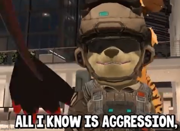 All I know is aggression | image tagged in all i know is aggression | made w/ Imgflip meme maker