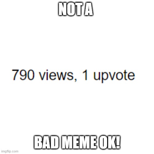 NOT A BAD MEME | NOT A; BAD MEME OK! | image tagged in memes,blank transparent square | made w/ Imgflip meme maker