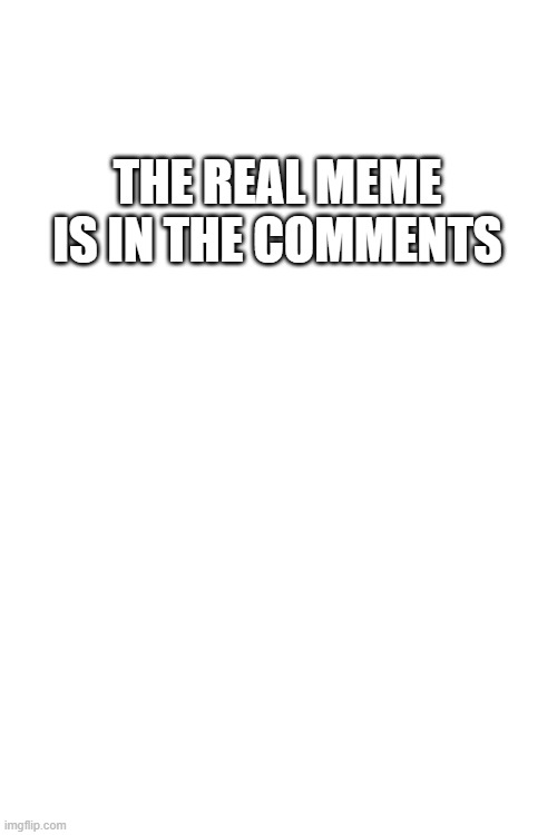 True | THE REAL MEME IS IN THE COMMENTS | image tagged in blank white template | made w/ Imgflip meme maker