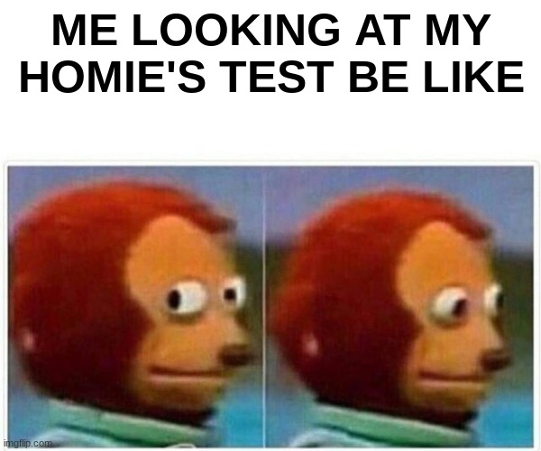 Homies are da best | ME LOOKING AT MY HOMIE'S TEST BE LIKE | image tagged in memes | made w/ Imgflip meme maker