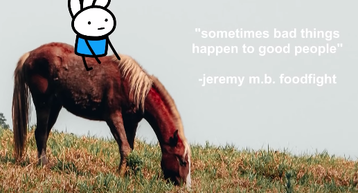 sometimes bad things happen to good people -jeremy m.b foodfight Blank Meme Template