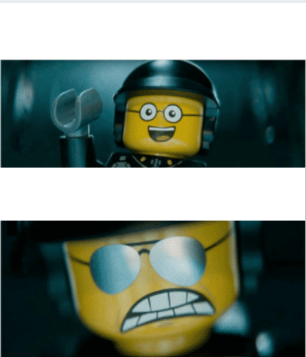 High Quality Happy and Angry Lego Men Blank Meme Template