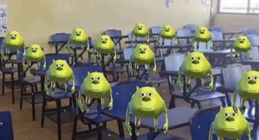 High Quality mike wazoski class Blank Meme Template