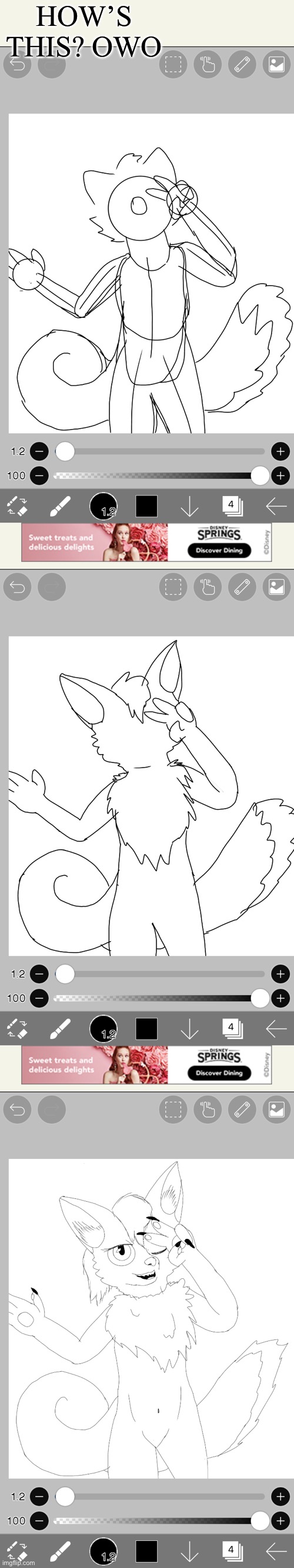 Ik its bad but I don’t know ;-; | HOW’S THIS? OWO | image tagged in the furry fandom,drawing | made w/ Imgflip meme maker