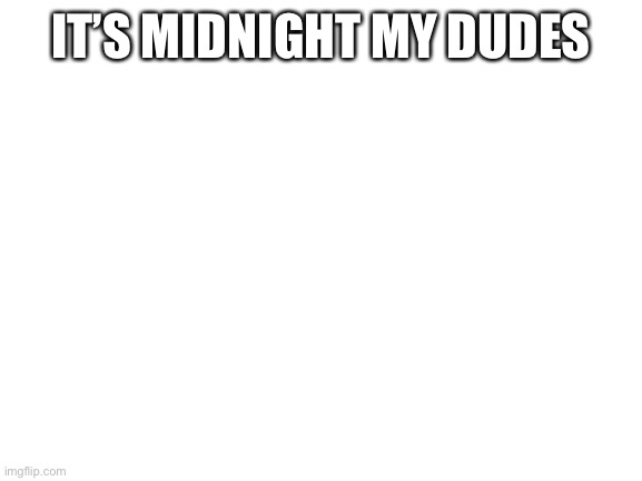 Perhaps | IT’S MIDNIGHT MY DUDES | image tagged in blank white template,memes | made w/ Imgflip meme maker