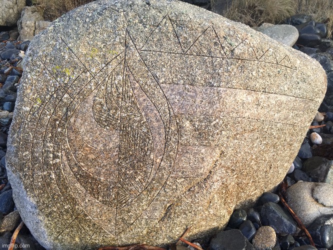 Carved rock on a Brittany beach | image tagged in cool,rock,picture | made w/ Imgflip meme maker