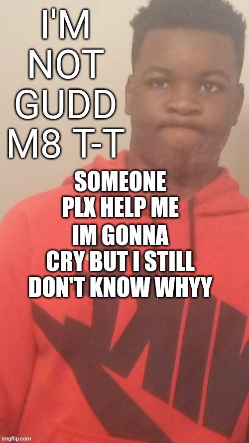 Im not gudd m8 T-T | SOMEONE PLX HELP ME; IM GONNA CRY BUT I STILL DON'T KNOW WHYY | image tagged in im not gudd m8 t-t | made w/ Imgflip meme maker