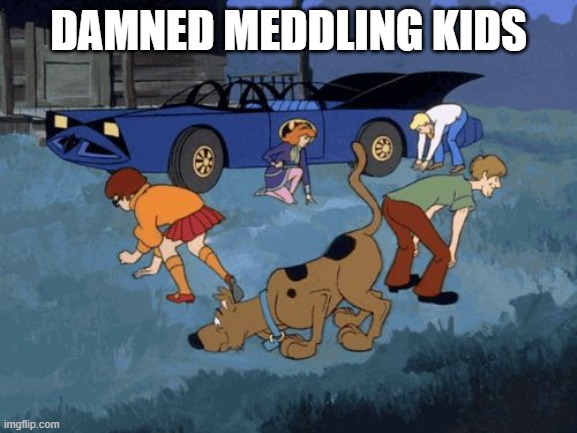 Scooby Doo Search | DAMNED MEDDLING KIDS | image tagged in scooby doo search | made w/ Imgflip meme maker