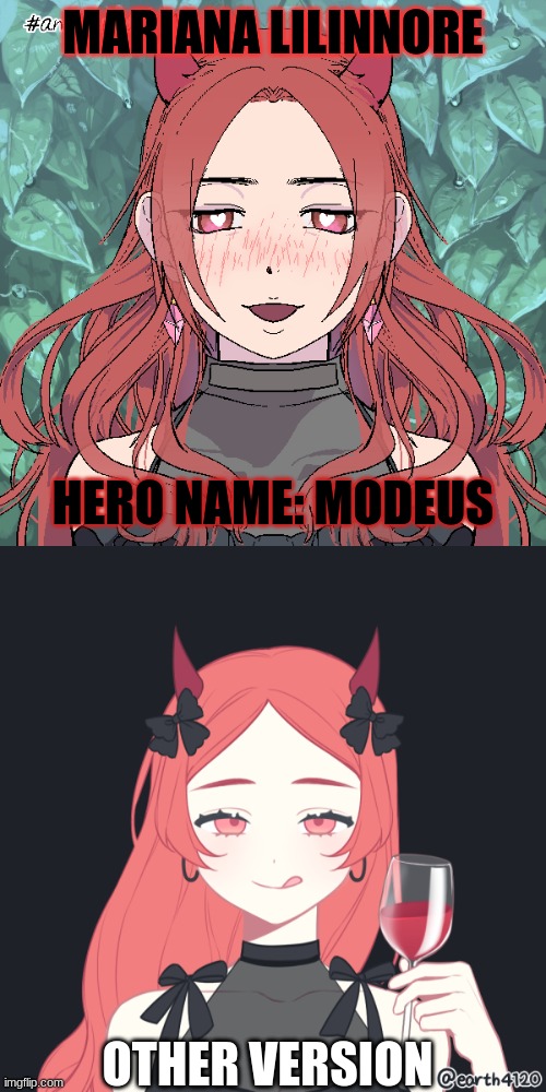 Richard's Succubus GF | MARIANA LILINNORE; HERO NAME: MODEUS; OTHER VERSION | image tagged in anime | made w/ Imgflip meme maker