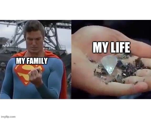 MY LIFE; MY FAMILY | image tagged in depression | made w/ Imgflip meme maker