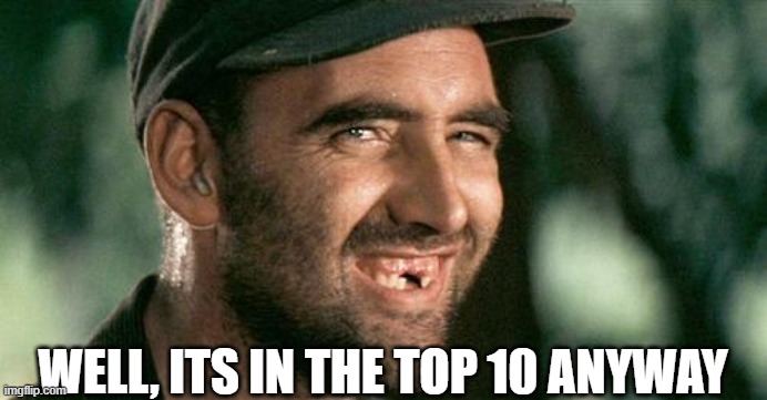 Deliverance HIllbilly | WELL, ITS IN THE TOP 10 ANYWAY | image tagged in deliverance hillbilly | made w/ Imgflip meme maker