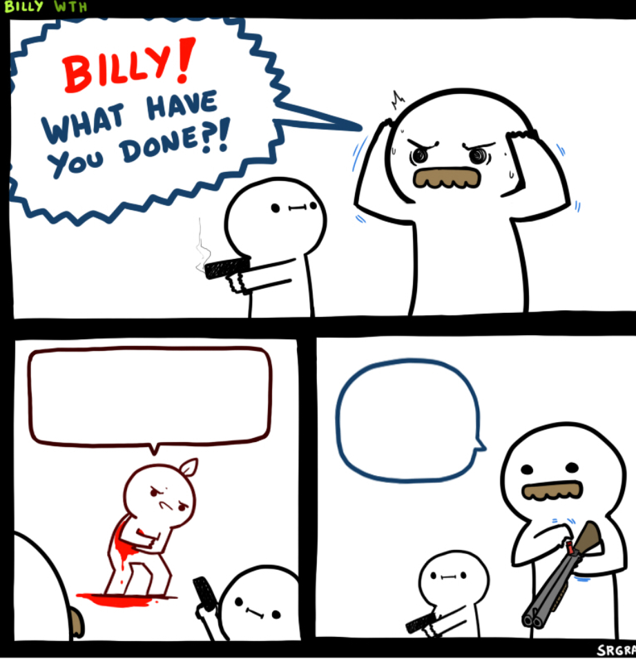 Billy What have You done Blank Meme Template