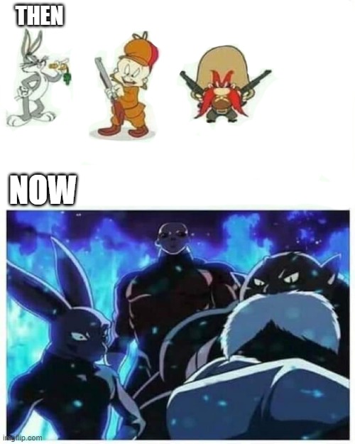 Then and now | THEN; NOW | image tagged in dbz,jiren,top,dispo | made w/ Imgflip meme maker