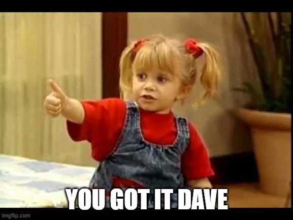 You Got It Dude | YOU GOT IT DAVE | image tagged in you got it dude | made w/ Imgflip meme maker